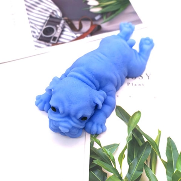 Fashion Vent Stress Relief Praktiske vitser Squeeze Toy Dog For Kids Friends - Perfet Blue