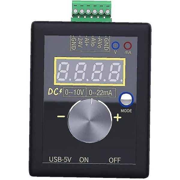 Signalgenerator 0-10v/0-4-20ma Strømspændingssimulering Håndholdt signalgenerator Indbygget lithiumbatteri Til Plc Panel Debugging Sort Praktisk