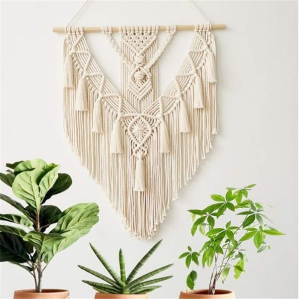 Bohemian Woven Macrame Tapestry Vægophæng 55x70cm - Perfet