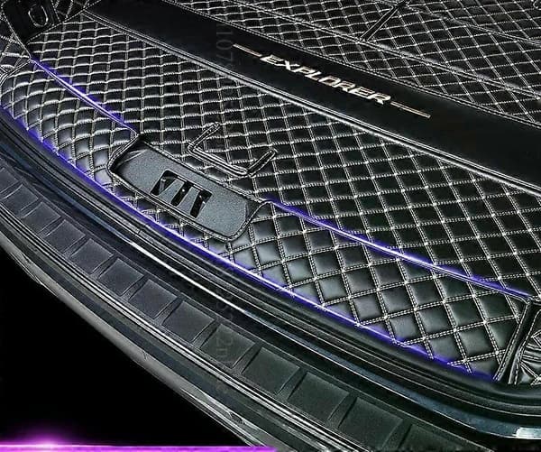 Kompatibel med Kompatibel med Explorer 2020-2025 Bil Bagagematta 6/7 Sits Läder Full Täckning Lastfoder Vattentät Interiörtillbehör - Perfekt Full Black 7 Seat