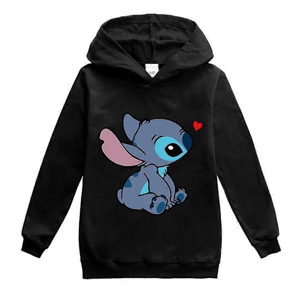 Barnens Pojkar Flickor Disney Stitch Jul Hoodie Toppar Tröjor - Perfekt Black 15-16year(170cm)