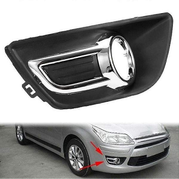 1 Par for Citroen C4 2008-2011 Krom Front Støtfanger Tåkelys Deksel Front Tåkelys Ramme-Perfet
