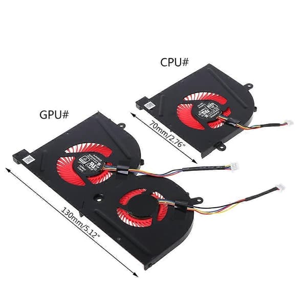 5V Computer Notebook Køler Blæsere Radiator GPU CPU Køleblæser Kompatibel med MSI GS63VR GS63 GS73 GS73VR MS-17B1 Pro Sort-Perfet Yellow