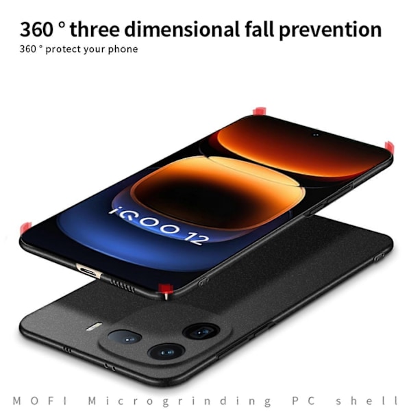 Yhteensopiva MOFI Fandun -sarjan himmeän PC-ultratuntoisen, täysin suojaavan puhelinkotelon kanssa - Perfet Gray For vivo iQOO 12 Pro