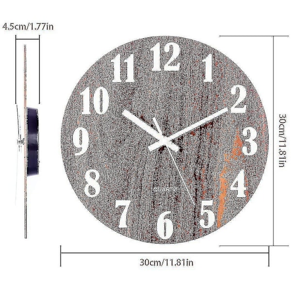Lysande Väggklocka, Modern Dekorativ Tyst Väggklocka, Stor Urtavla med 30cm-Perfekt