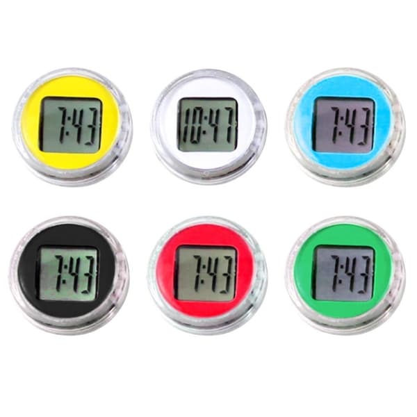 Vattentät Mini Motorcykel Cykel Självhäftande Digital Display Klocka Kontorsdekor BoSaiD-Perfet White