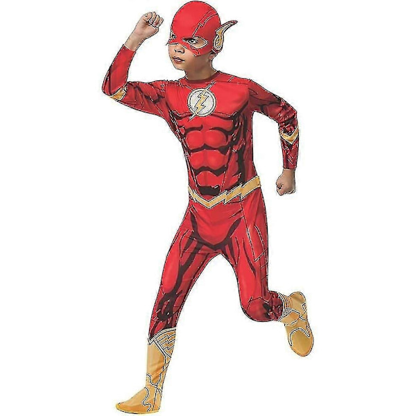 Barnen The Flash Superhjälte Maskeradkostym - Perfekt Pattern 2 7-8Years