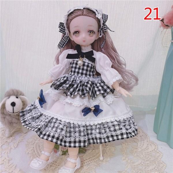 30CM Doll 20 Movable s 12 Tommers Makeup Dress Up Anime Eyes Dolls - Perfet 21