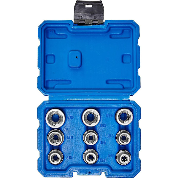 9st Torx set, hylsor med kodande kulspår - Perfet