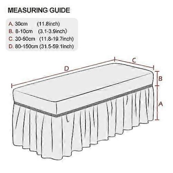 Jacquard-kangas, joustava pitkä penkinpäällinen, pianotuolin päällinen, istuinsuoja - Täydellinen Grey