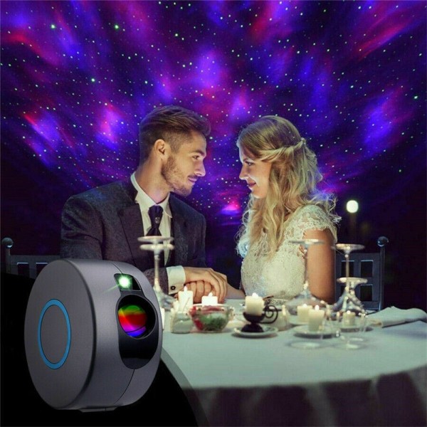 Kaukosäädin Tähtiprojektori Galaxy Night Light USB lamppu kotiin Baari Kahvila Ravintola Hääjuhlasisustus Harmaa - Perfet gray