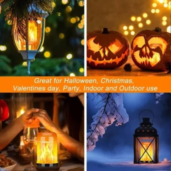LED-lampa med flam-effekt, Flam-effektlampa, 4 Ljuslägen LED Utomhuslampa 5W E27 Flam-lampa Partylampa Ljus - Perfekt E27 Warm light