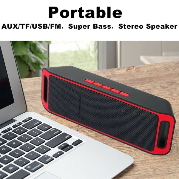 Trådløs Bluetooth-høyttaler Super Bass USB Stereo-høyttaler Ny - Perfet orange