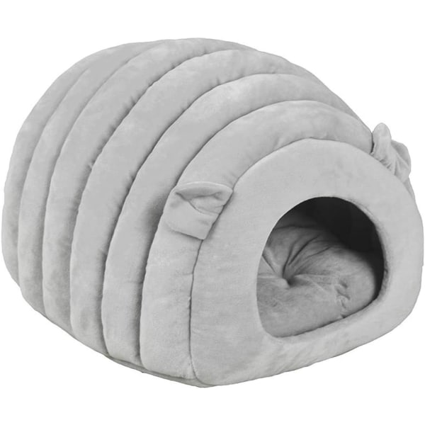Cat Sleeping Bed Portable Large Cat Puppy Igloo Bed (Pur Grey) - Perfet