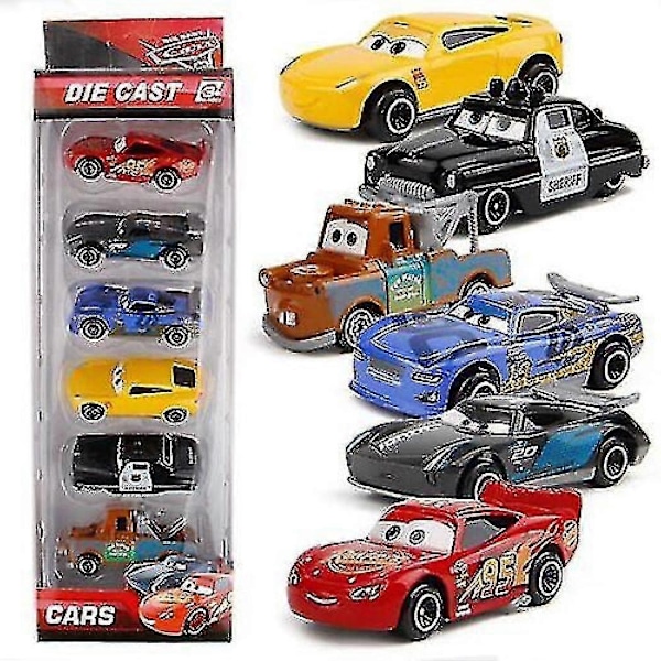 6kpl Pixar Autot Salama McQueen Kilpa-auto Lelu Lasten Kokoelma Set Lahjat-Täydellinen