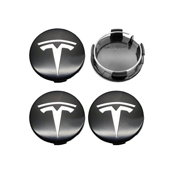 Delar - Tesla centrumkåpa/fälgemblem - Fordon 77 Svart/silver