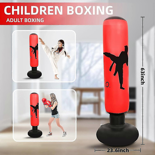Punching Bag til børn. Oppustelig boksesæk. Børn Boksetræningssæt. Øjeblikkelig rebound Guanguan-Perfet