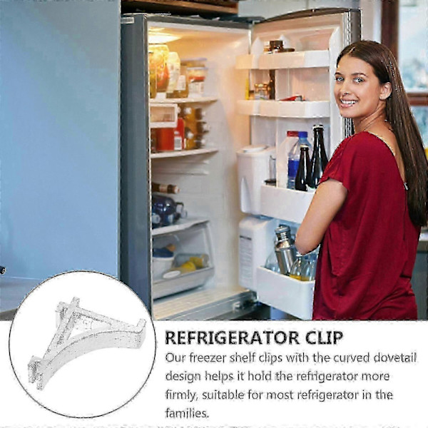 10 stk. Fryserhyldeclips Køleskabsstøtteclips - Perfekt