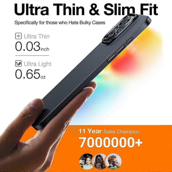 TORRAS Kompatibelt med iPhone 15 Pro Skal Hårt PC Telefonskal Stötsäkert Skyddsskal - Perfekt Navy Blue