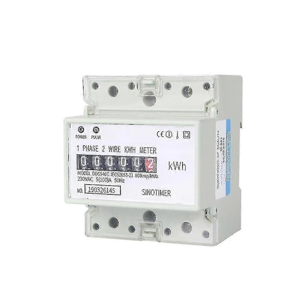 Elektrisk Enfas To Ledninger AC 220v 100a Energimåler Kwh Teller Forbruk Analog Elektrisitet-Perfet
