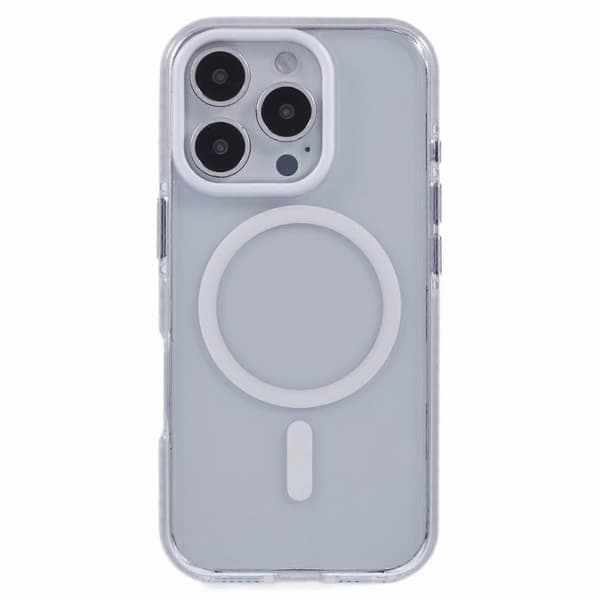 Kompatibelt med iPhone 16 Pro Max Transparent Skal Kompatibelt med MagSafe TPU+PC Baksida - Perfekt Style D