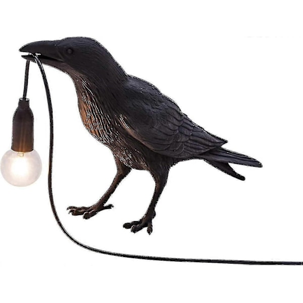 Fuglelampe Bordlampe Spillende Ravn/applikasjon, Bordlampe Moderne Art Deco Bordlamper Nattbordsdekor for Stue-Perfekt