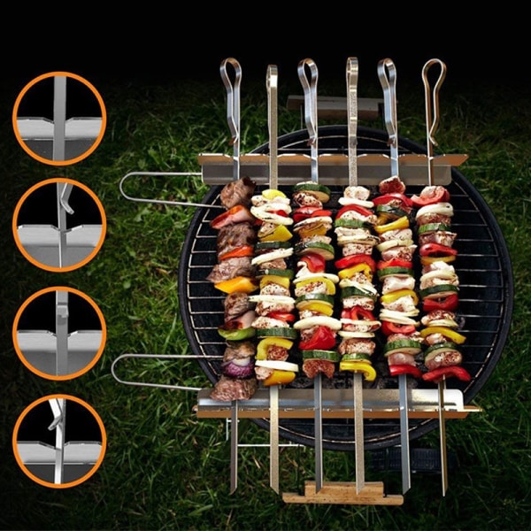 Portable Grill Tools Kebab spydstativ i rustfritt stål - Perfet A2