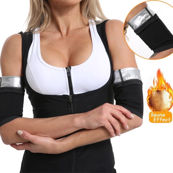 2 stk Sweat Sauna Armsleeves Body Shapers - Perfet Silver L/XL