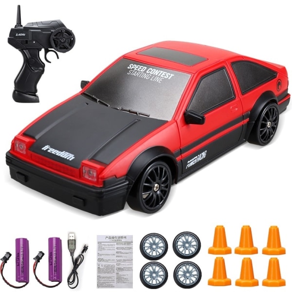 2,4G Drift Rc Car 4WD RC Drift Billeksaksfjärrkontroll GTR modell AE86 Fordonsbil RC Racingbilleksak för barn Julklappar- Perfet 01-2B
