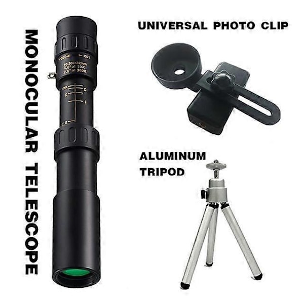 10-300X Zoom Militær Metal HD Bak4 Kraftfuld Kikkert Lang Rækkevidde Kvalitet Bærbar Professionel Teleskop Monokulær til Jagt - Perfekt Set
