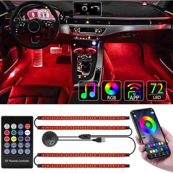 Bil LED innvendig belysning 4stk 72 LED ambient belysning Billys - Perfet