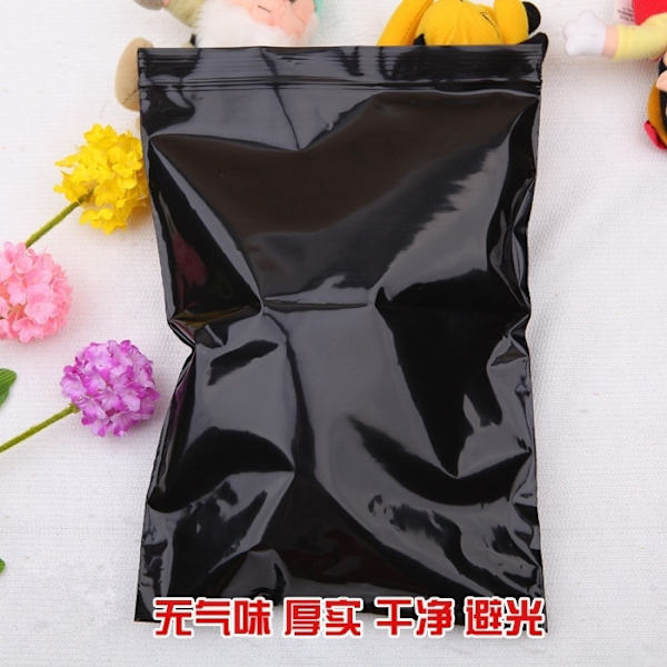 Påsar Förpackningspåse Miljövänlig Återförslutningsbar svart ljustät förseglad PE-plastpåse Baggies öppen påse 7x10cm--50pcs