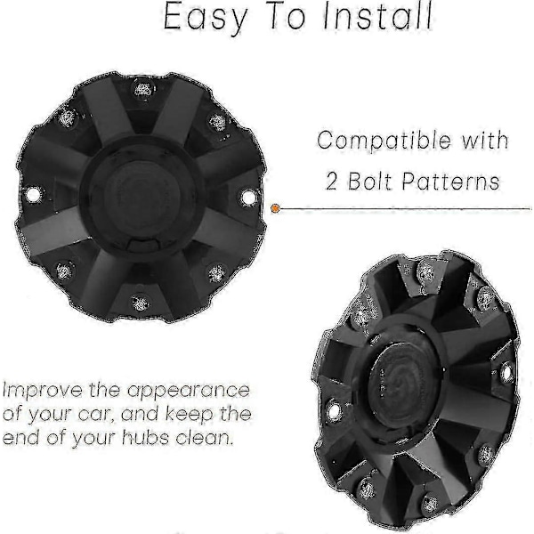 Ln-180mm 7.09in Navkapslar Kompatibla med C806805-1 C108015-16b01 C806806 Navkapslar, 4-pack Svart Ersättning - Perfekt