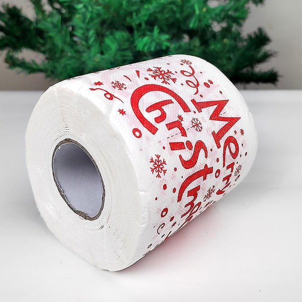 Duomi Merry Christmas Toalettpapir Ikke-giftig utskrift Santa Elg Tree Tissue Serviett Festlig Morsom Nyhet Gaver Festgaver - Perfet white-3