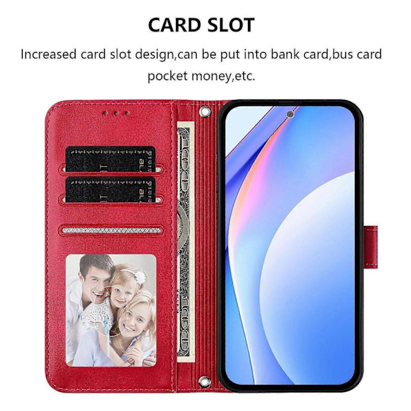 Panda RFID PU Telefonfodral Kompatibelt med Doogee Note 59 / Note 59 Pro-Perfet Rose Red
