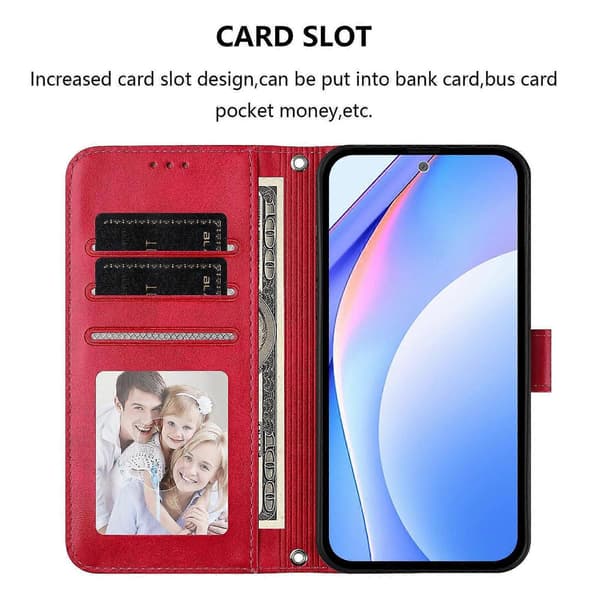 Panda RFID PU Telefonveske Kompatibel med Doogee Note 59 / Note 59 Pro-Perfet Rose Red