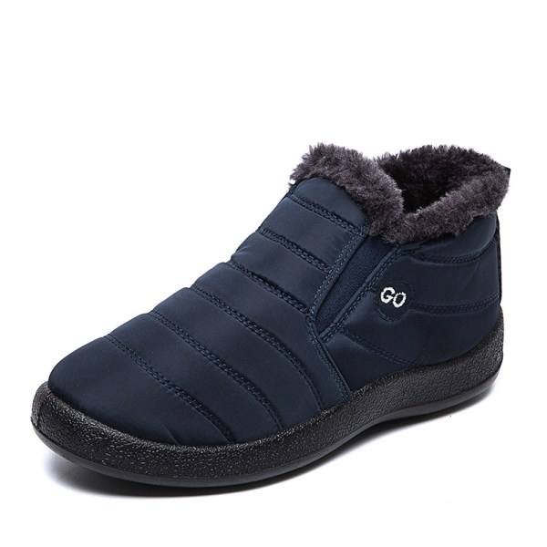 Unisex vanntette vintersnø ankelstøvler Pelsforet Slip On - Perfet Blue,43