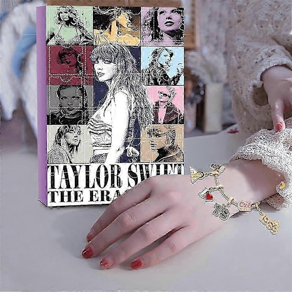 Julekalenderarmbånd 2024 - 24 Dagers Nedtelling, Taylor Swift Swiftie DIY Smykker Kreativ Gave - Perfekt B