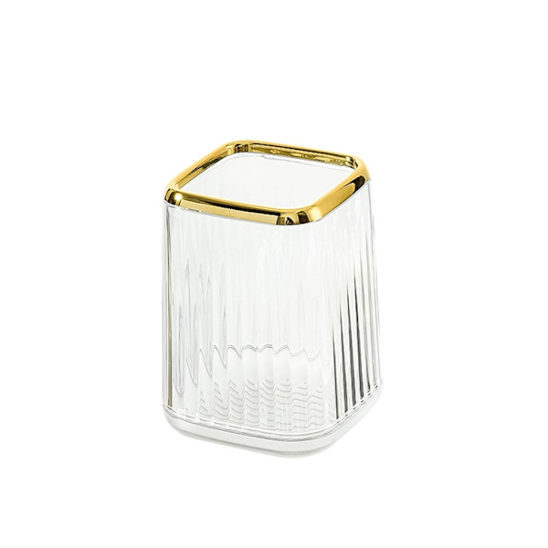 Sminkebørsteholder, Kosmetisk sminkebørsteholder til skrivebord Transparent white