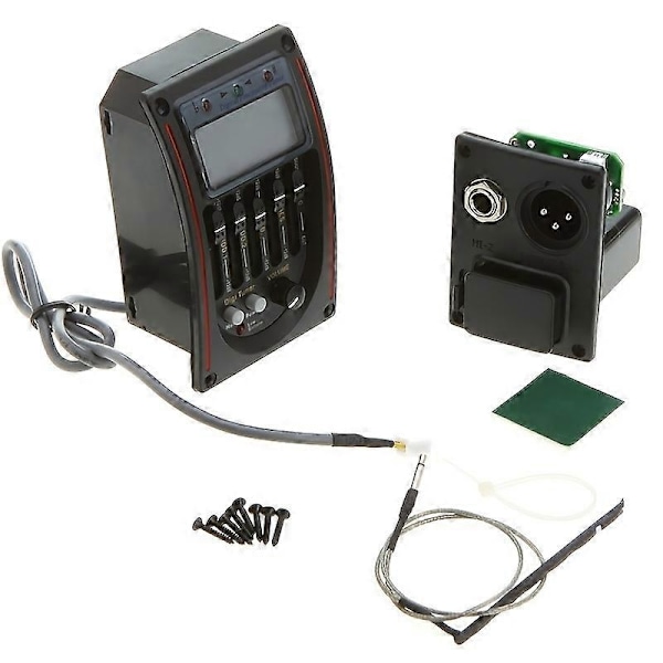 Profesjonell 5-bånds EQ gitar- og bassforforsterker med LCD-tuner og piezo-pickup for forbedret lydkvalitet Only LC-5 RED