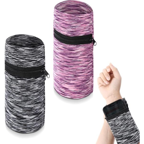 Handledsväska, 2 delar Zipper Sportarmband, Sportväska