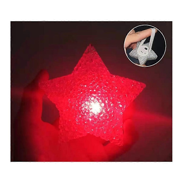 PVC Nattelys Stjerneformet Lys Barnegave til Ferie og Bursdag - Perfekt Red light-plus wrist strap 10CM