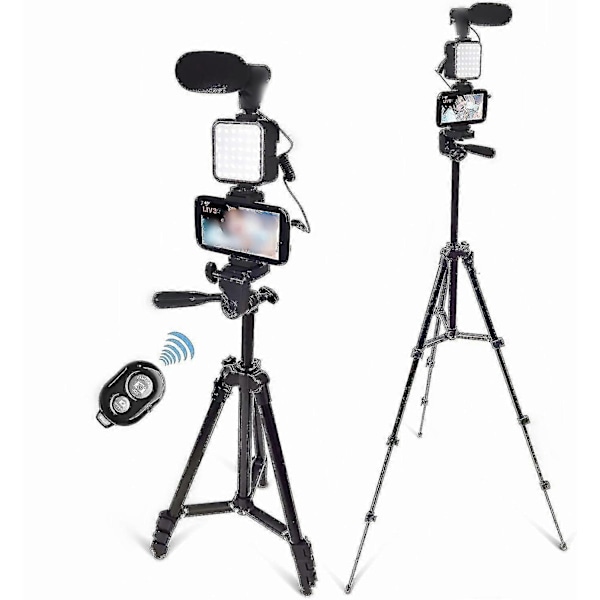 Vloggekamera Telefon Vlog Video Kit #1 med Høydejusterbart Stativ-Perfekt