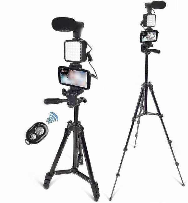 Vloggningskamera Telefon Vlog Video Kit #1 med Höjdjusterbart Stativ-Perfekt