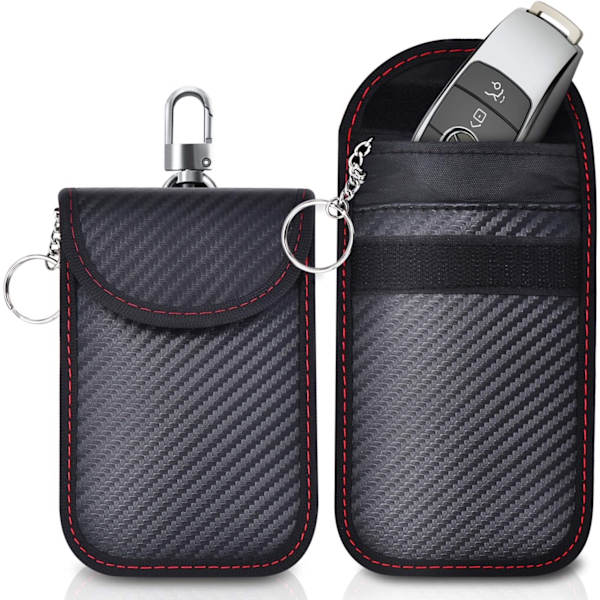 2-pak Faraday bag for bilnøkler, Anti-tyveri Faraday bag for bil - Perfet