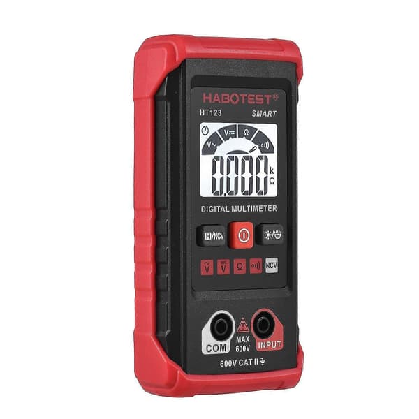 HABOTEST HT123 Digital Multimeter Auto Range 2.000 Tællinger True RMS Måling med LCD Baggrundslys Flas-Perfet
