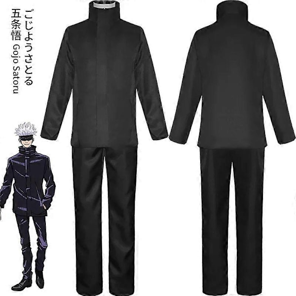 Anime Jujutsu Kaisen Gojo Satoru Cosplay Kostym Ögonlapp Peruk Glasögon Dräkt Halloween Kostymer för Män - Perfekt Costume and wig A XXXL