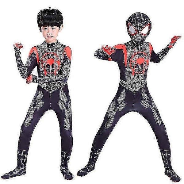 Supersankariasu Super-verse Miles Morales Cosplay-asu Zentai Supersankari Mies Bodypuku Asu Hallo-Perfet Red 160 (150-160cm)