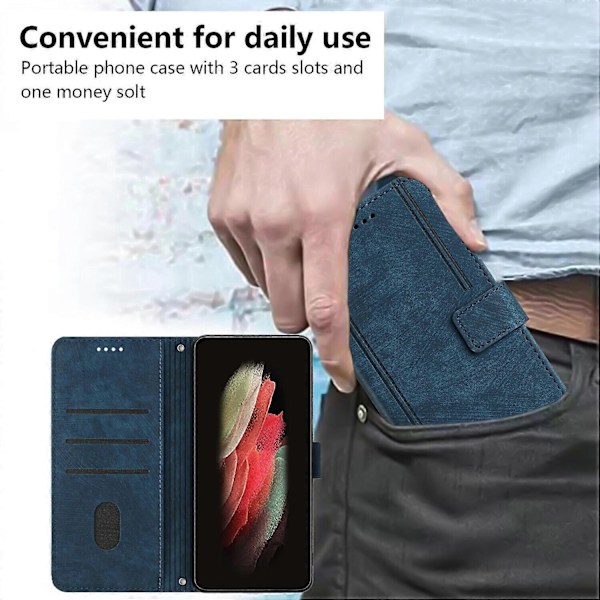 Fodral Kompatibelt med Samsung Galaxy A32 5G Magnetiskt Stänk- och Reptåligt Läder Flipfodral Kompatibelt med Samsung Galaxy A32 5G Fodral - Perfekt Blue
