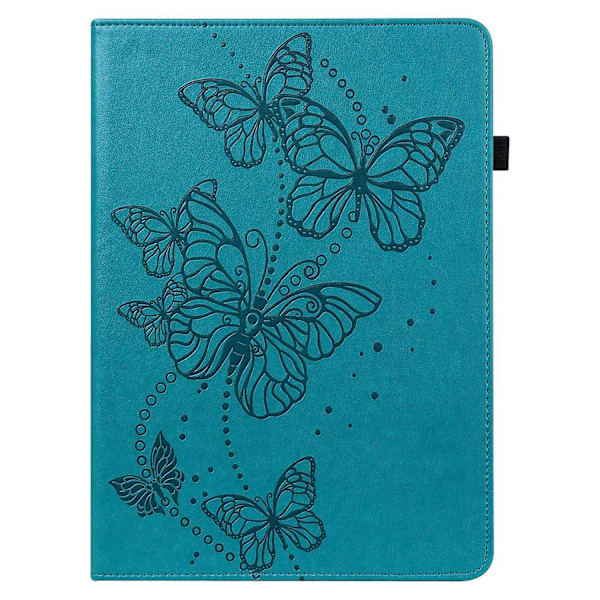 Fjärilsmönstrat Läderfodral för Tablet Kompatibelt med Lenovo Tab M9-Perfet Blue
